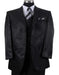 Mens 4 Buttons Semi Wide Leg Shiny Tonal Stripe Notch Label Fashion Suit in Black