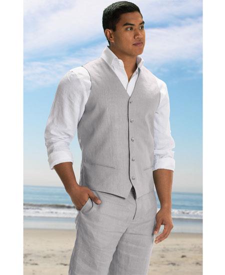 Men's Vest and Pants Set -GD1832 Linen Outfits For Men Perfect for wedding Vest & Pants