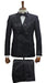 Mens 6 Button Double Breasted Slim Fit Peak Lapel Suit Black