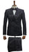 Mens 6 Button Double Breasted Slim Fit Peak Lapel Suit Black