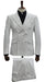 Mens 6 Button Double Breasted Slim Fit Peak Lapel Suit White