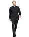 Super High Quality Exclusive Style and Cut 8 Button Black Mandarin Banded Collar Suits