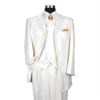Creme Vested Men's 8 button Suit Jacket