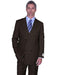 Men's Alberto Nardoni Double Breasted Suits Peak Lapel Brown Wool Suit Side Vented Pleated pants