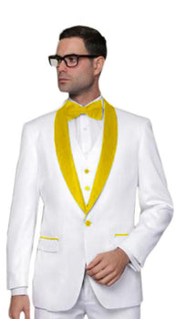 Men's Alberto Nardoni White Tuxedo Yellow