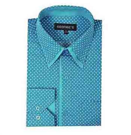 Mens Turquoise Dress Shirt Mini Polka Dot Design Aqua ~ Turquoise Color Classic Fit Men's Dress Shirt Aqua / XL 17.5 Neck / 36-37 Sleeve Mens Turquoise Dress Shirt Mini Polka Dot Design Aqua ~ Turquoise Color Classic Fit Men's Dress Shirt Aqua / XL 17.5 Neck / 36-37 Sleeve