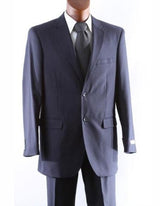 Men's Athletic Cut Classic suit Classic Relax Fit Pleated Pants 19 Inch Bottom Suits Dark Navy