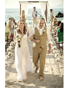Men's Beach Weddings Attire Suits Menswear Beige $199