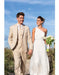 Men's Beige Besom Two Pockets Beach Wedding Attire Two Button Suit