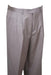 Long Rise Big Leg Slacks Dress Pants Beige Wide Leg Pleated Baggy Dress Trousers Unhemmed Unfinished Bottom