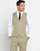 Men's Vest + Matching Dress Pants Set + Any Color Shirt & Tie Beige