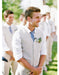 Men's Beige Flap Two Pockets Beach Wedding Attire Suit - Beige Suit