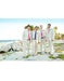 Men's Beige Flap Two Pockets One Button Beach Wedding Attire Suit