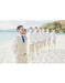 Men's Beige Four Buttons Beach Weddings Attire Menswear Suit