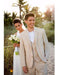 Men's Beige One Chest Pocket Beach Weddings Attire Suit