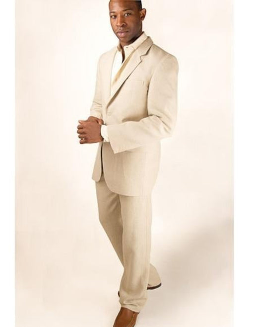 Men's Beige Patch Two Pockets Beach Wedding Attires Suit Menswear