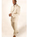 Men's Beige Patch Two Pockets Beach Wedding Attires Suit Menswear
