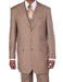 New Men'S Peak Lapel Pinstripe Stripe Suits Vested In Tan ~ Beige Pleated Pants - Three Piece Suit