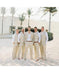 Men's Beige Two Button One Chest Pocket Beach Wedding Attire Suit