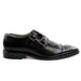 Belvedere Amico Black Ostrich Double Monk Strap Dress Shoe for Men