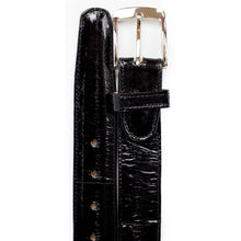Belvedere Caiman Crocodile Dress Belt in Black