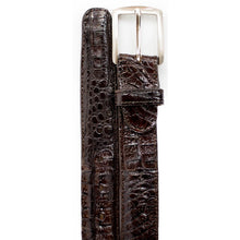 Belvedere Men's Brown Caiman Crocodile Dress Belt