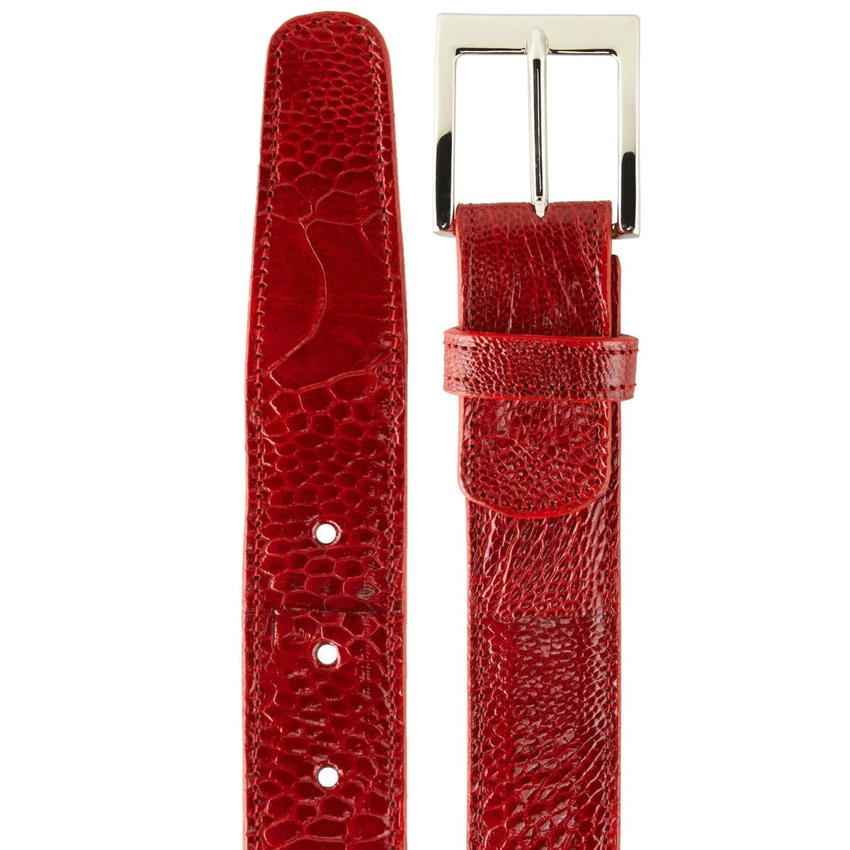 Belvedere Black Ostrich Leg Dress Belt for Men