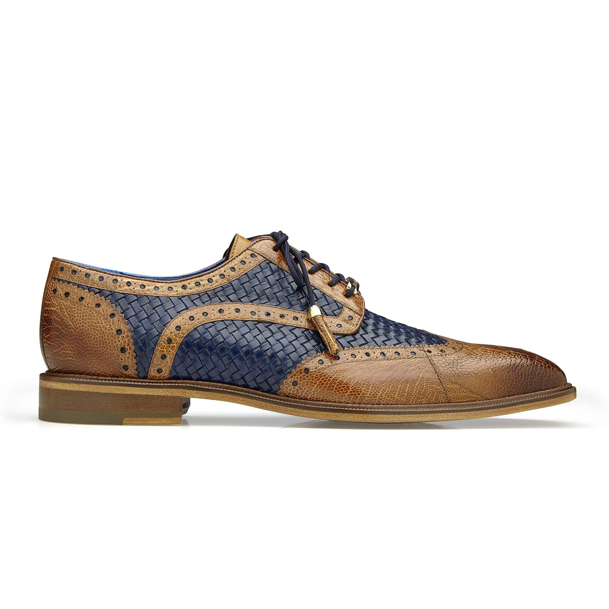 Belvedere Men's Thine Leather Wingtip Shoe in Brown & White main image 0