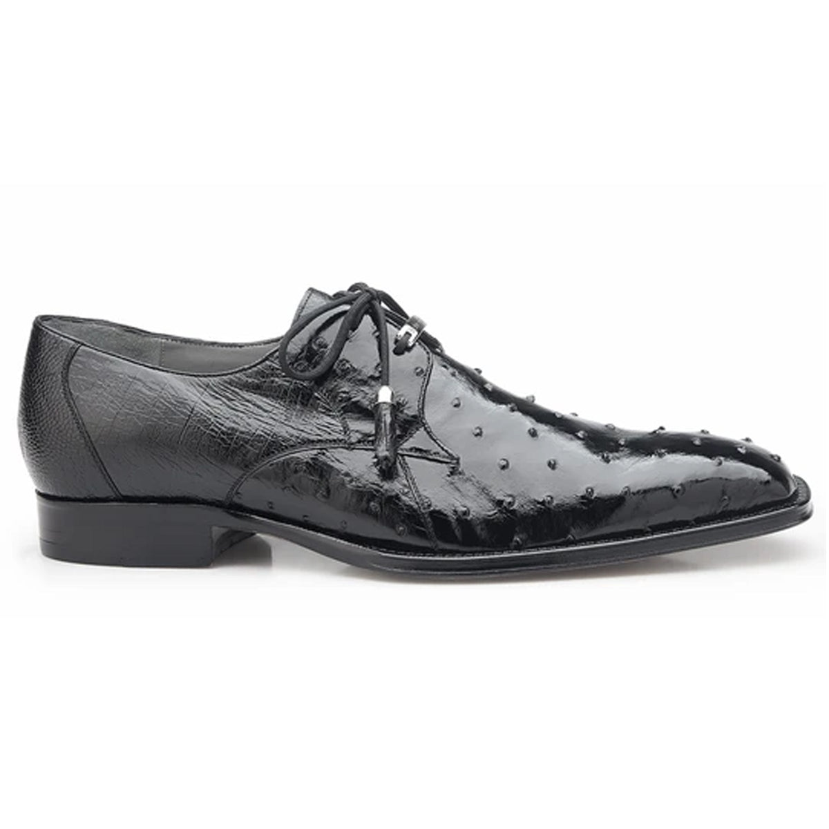 Belvedere Isola Ostrich Quill Dress Shoe Black – Mens Exotic  display picture 1
