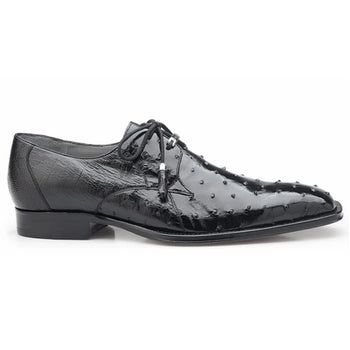 Mens Belvedere Isola Ostrich Quill Dress Shoe in Brown