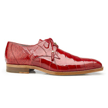 Belvedere Lago Alligator Derby Dress Shoe in Red – Mens