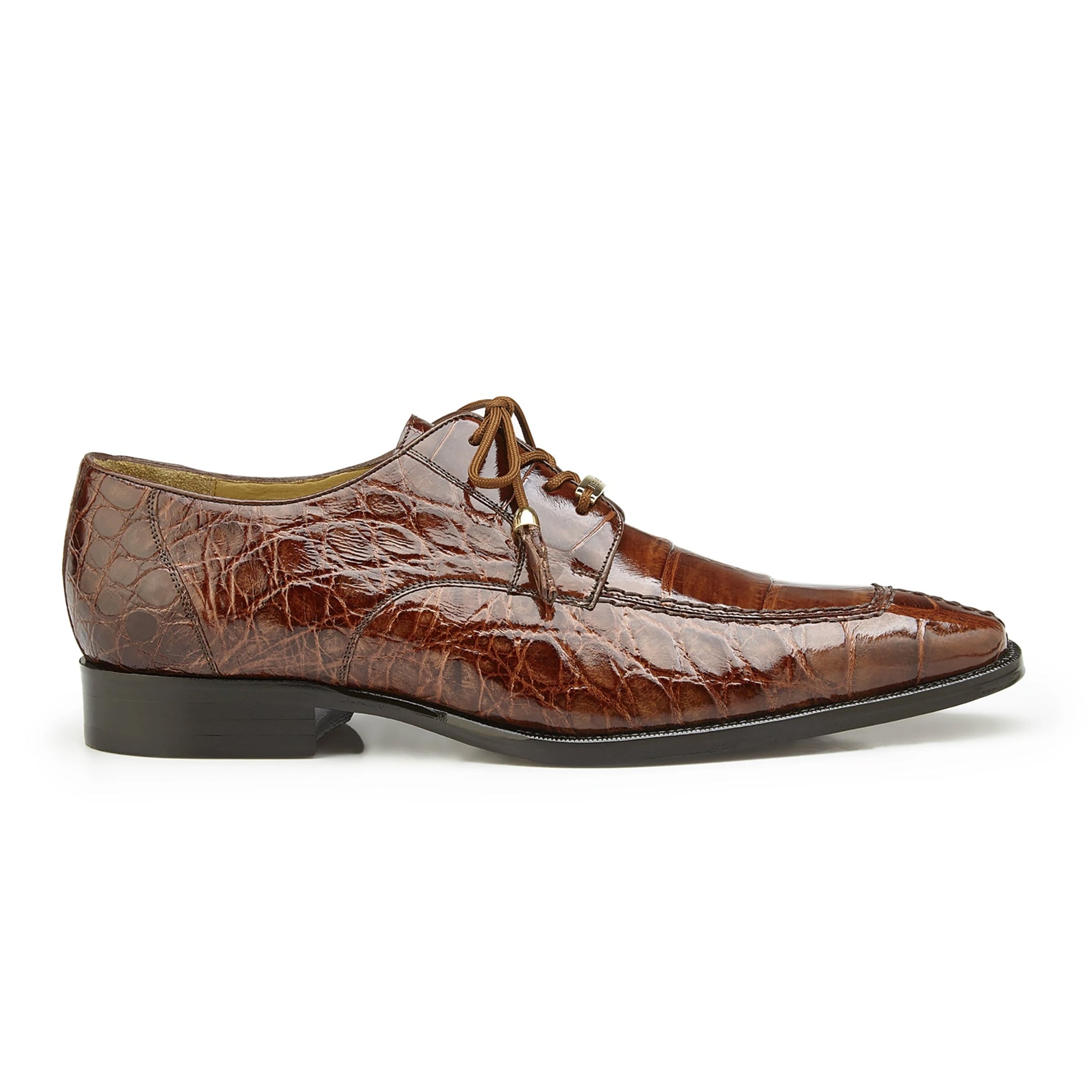 Mens Belvedere Karmelo Lizard Cap Toe Dress Shoe in Navy