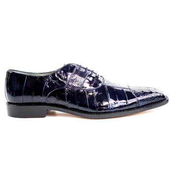 Mens Belvedere Mare Eel & Ostrich Cap Toe Dress Shoe in Tan