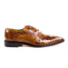 Belvedere Nino Ostrich & Eel Slant Cap Toe Dress Shoe – Black