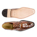 Belvedere Nino Ostrich & Eel Slant Cap Toe Dress Shoe – Black