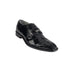 Belvedere Nome Genuine Eel & Ostrich Lace Up Dress Shoe – Black