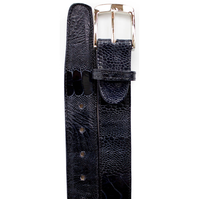 Mens Belvedere Ostrich Leg Dress Belt in Brandy