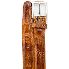 Belvedere Ostrich Leg Dress Belt in Brandy – Men's Cut-to-Fit Luxury Accessory
