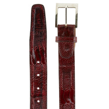 Belvedere Ostrich Leg Dress Belt in Burgundy