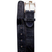Belvedere Navy Ostrich Leg Dress Belt for Men