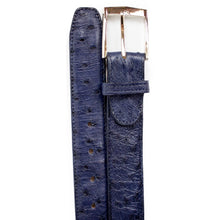 Men’s Belvedere Ostrich Quill Dress Belt – Blue