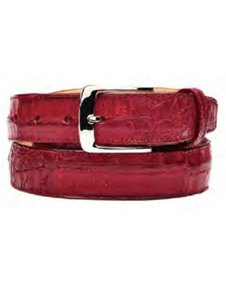 Men's Authentic Genuine Skin Italian Chapo Genuine Crocodile Red Belt