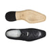 Belvedere Rovigo Black Calf & Ostrich Split Toe Dress Shoe