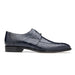 Belvedere Rovigo Black Calf & Ostrich Split Toe Dress Shoe