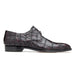 Belvedere Sabato Crocodile Patchwork Oxford in Black Cherry