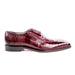 Mens Belvedere Siena Ostrich Leg Split Toe Dress Shoe in Burgundy