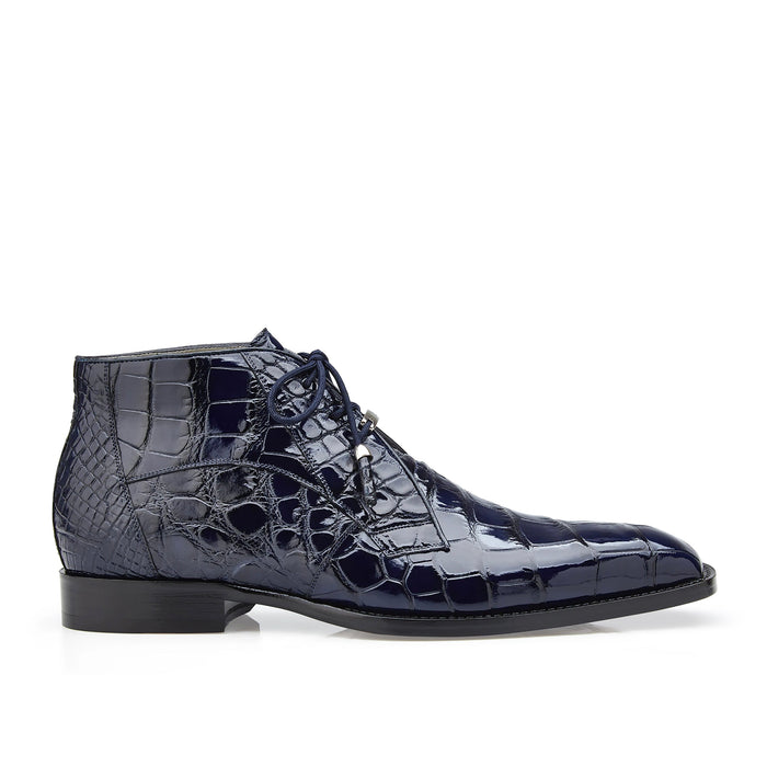 Mens Belvedere Stefano Alligator Dress Boot in Grey