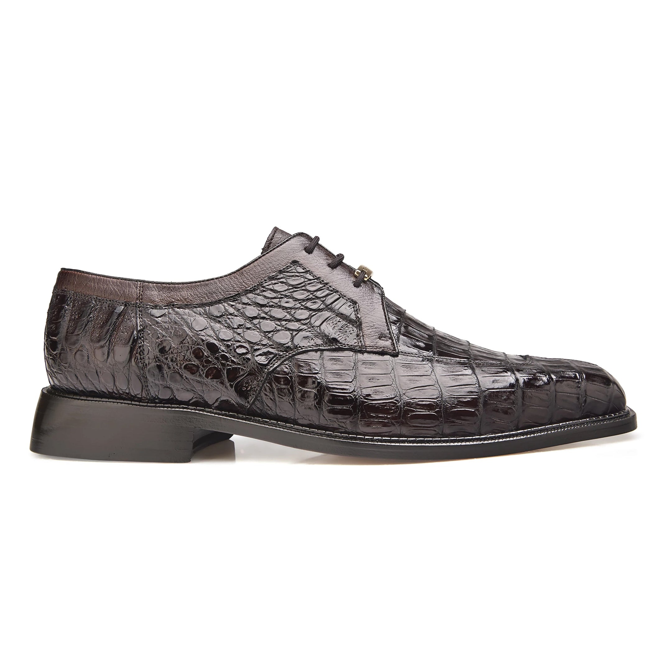 Mens Belvedere Caiman Crocodile Dress Belt in Brown main image 1