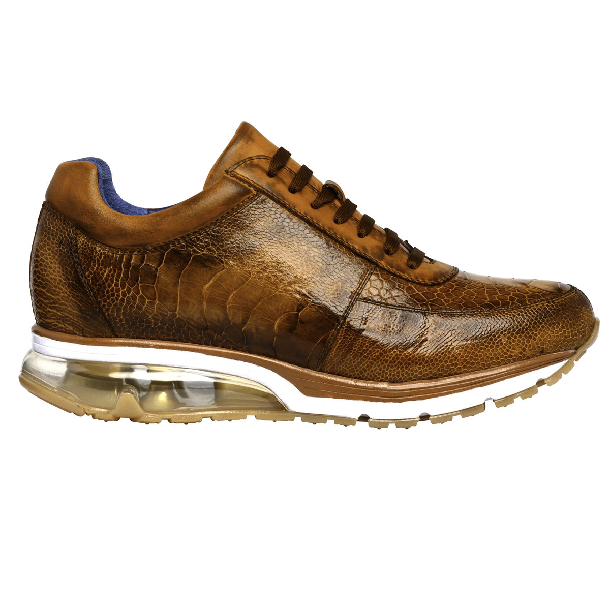 Belvedere Todd Antique Ocean Blue Genuine Ostrich Casual Sneakers main image 1