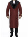 Men's Big And Tall Overcoat Long Men's Dress Topcoat -  Winter coat 4XL 5XL 6XL Buugundy Marron Wine color